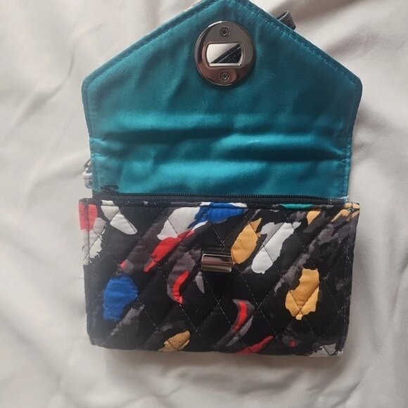 Vera Bradley Splash Floral Quilted Your Turn Smartphone Wristlet Wallet W/ Strap - Picture 3 of 4